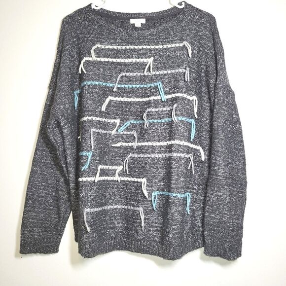 Pure Jill Wool Blend Tassel Sweater Large Petite - Picture 1 of 9